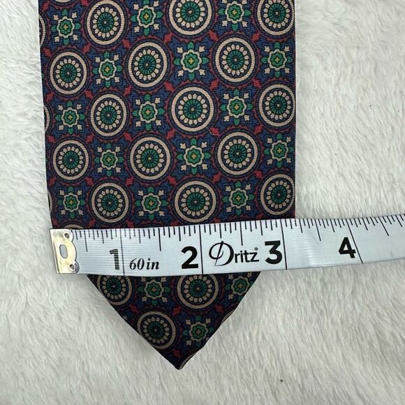Christopher Hayes Men's Necktie Multicolored Mandala Paisley Print 100% Silk - Picture 7 of 7